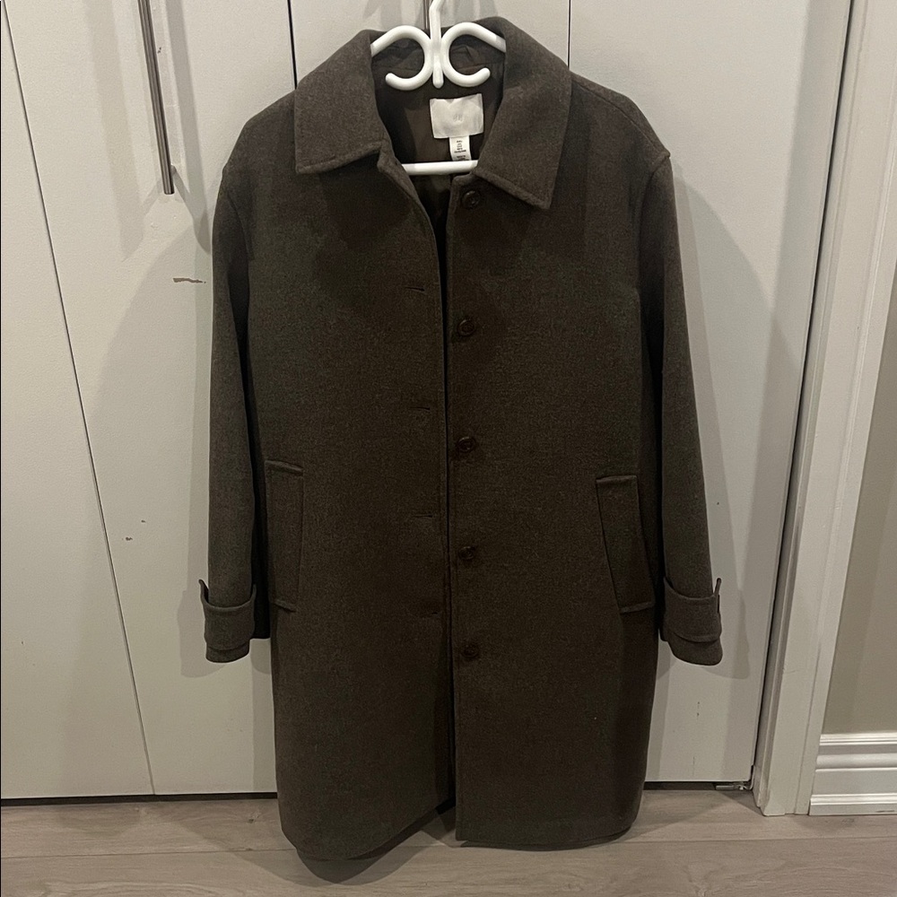 H&M Women's Pea Coat in Dark Brown